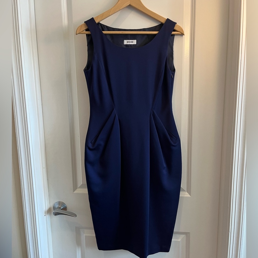 Moschino Elegant blue Midi Dress, size 6